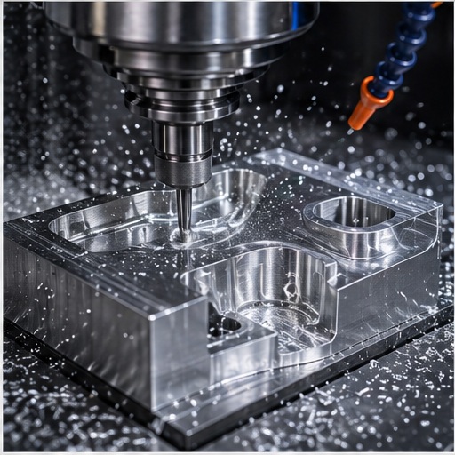 CNC machining aluminium part with precision milling