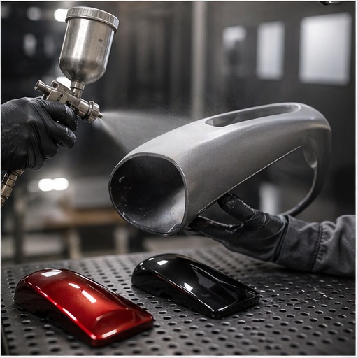 Post processing spray finishing and polished prototype parts