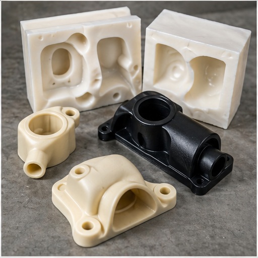 Vacuum casting silicone mold and polyurethane parts